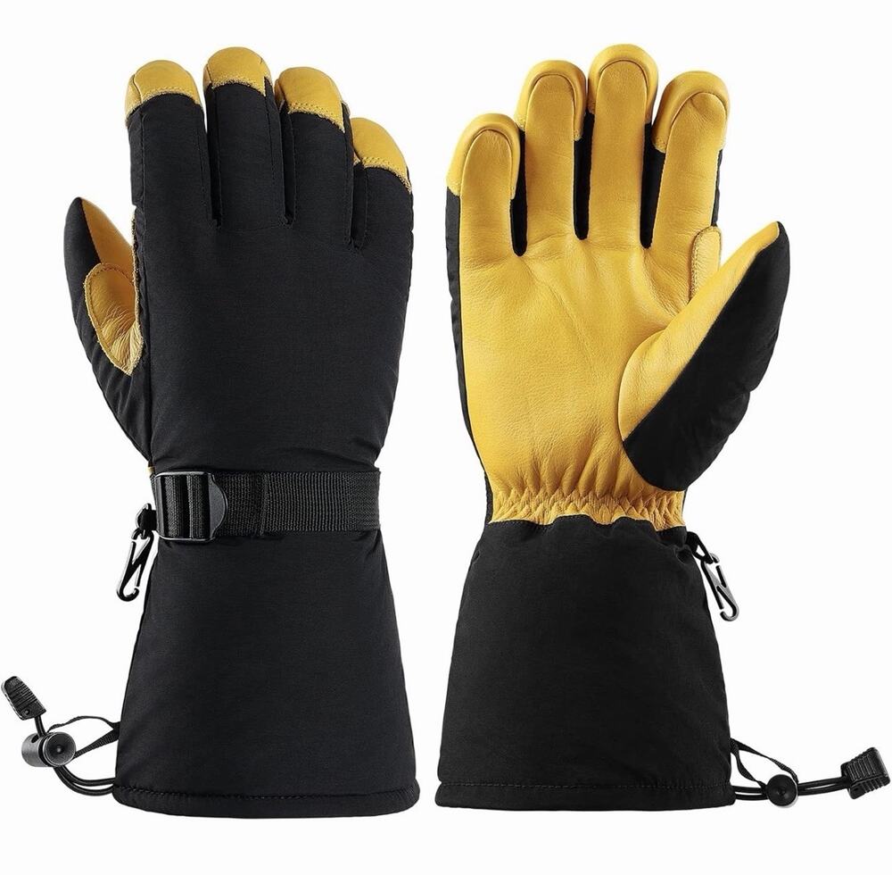 3M Thinsulate Insulated Waterproof Puffer Ski Gloves Unisex White, Size XL